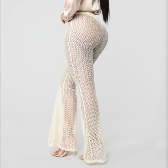 Fashion Nova Other - Fashion Nova Ivory Crochet Pants